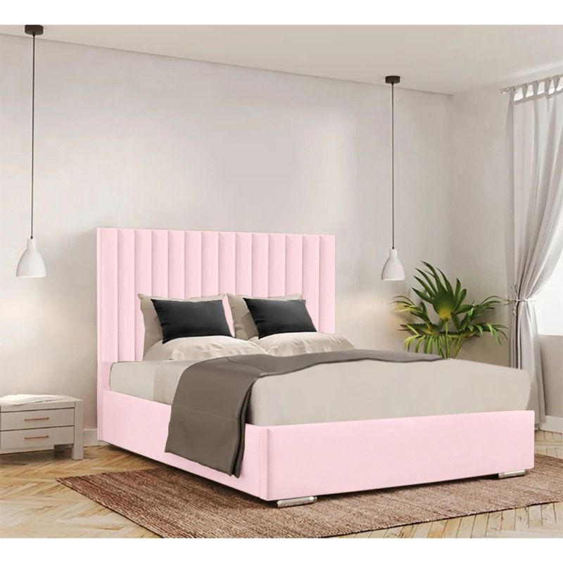 Celetha Bed Frame, Double (4'6), Pink