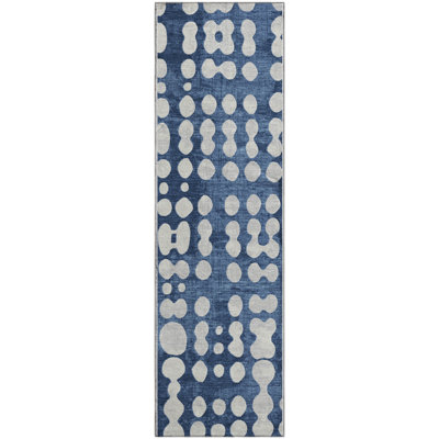 Premium Machine Washable Prisco Navy Rug