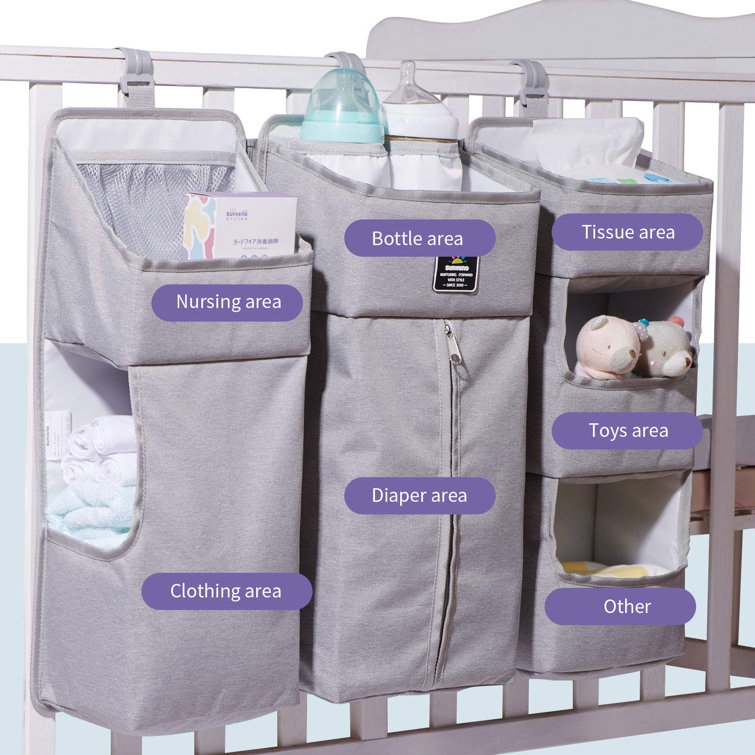 LA Baby Diaper Caddy and Nursery Organizer for Baby's Essentials - Gray