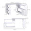 Bureau d'angle en L, bureau à domicile rotatif à 360 degrés avec tablettes de rangement, poste de travail de table d'écriture-373975305