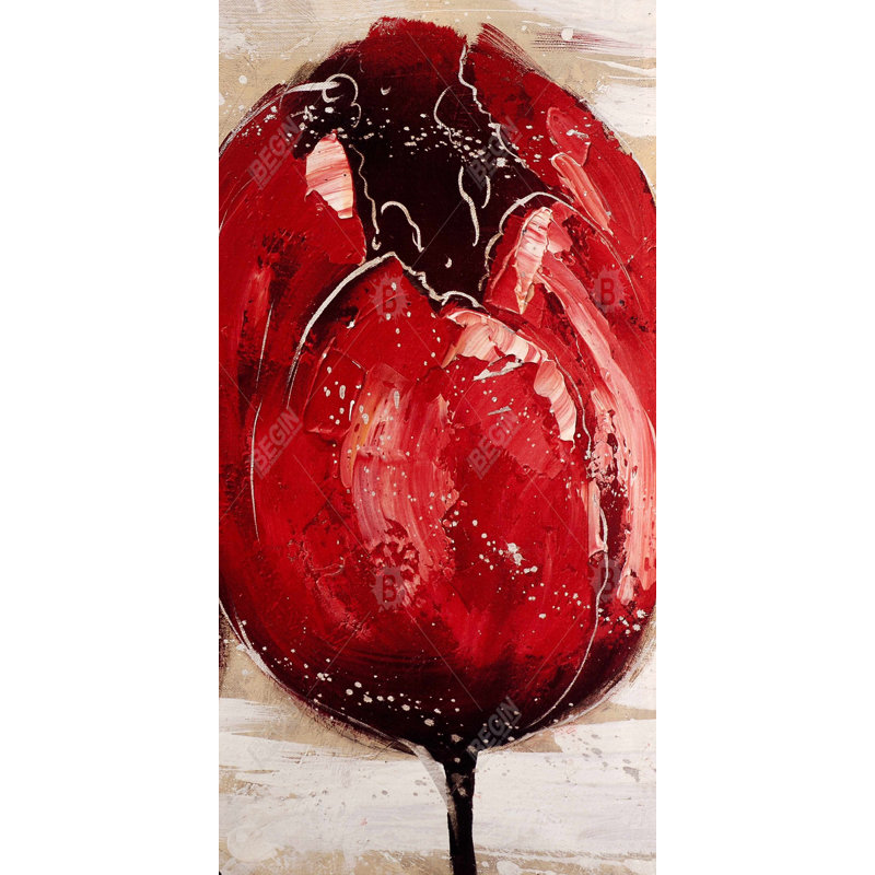 Two red tulips - 15.75"x31.50" Desk mat