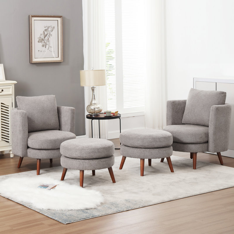 Fauteuil Kearah, Taupe, Noyer