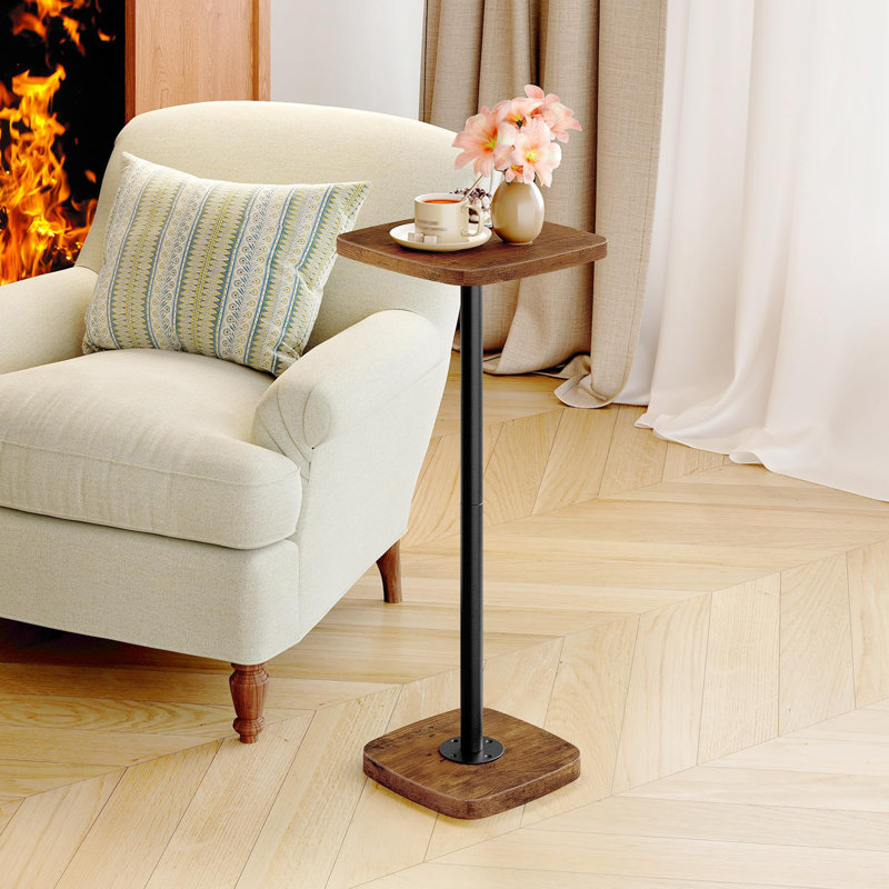 Petite table d'appoint carrée, Brun / Noir