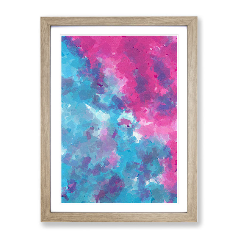 Princess Of Hearts Abstract - Single Picture Frame Painting, 64cm H x 46cm W x 2cm D, Oak Framed