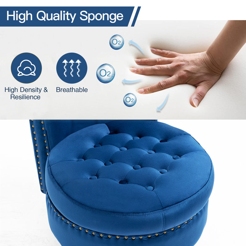 Jairaj Upholstered Accent Chair, Blue Velvet