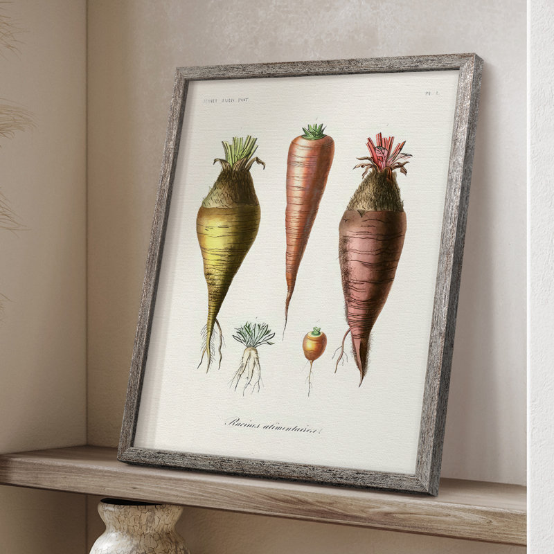 Reproduction encadrée de fruits et légumes VI - bois massif, H 11 po x l 9 po