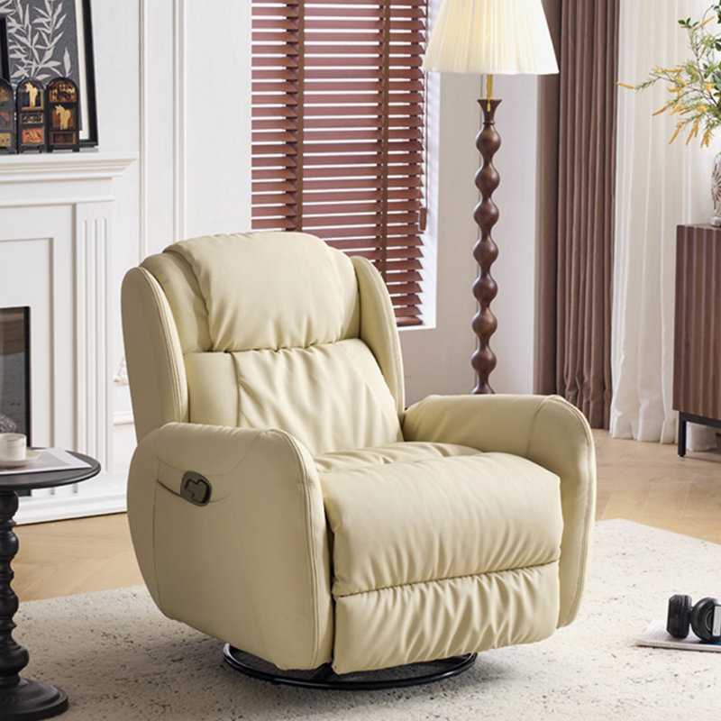 Chaise de loisir en cuir naturel écologique, Beige