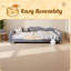 Upholstered Daybed, Sherpa Fabric Sofabed With Cloud-Shaped Backrest, No Box-Spring Needed-76512163-76512156