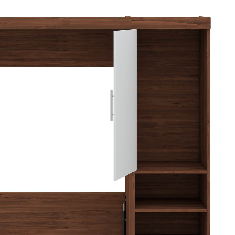 Lit escamotable mural avec armoire, Lit double