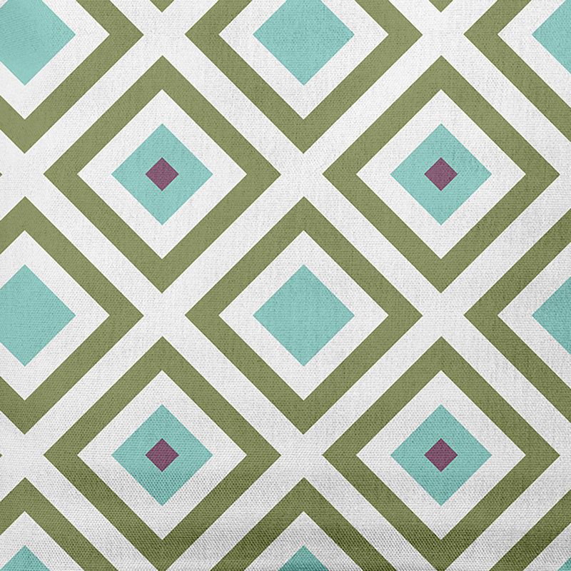 Housse et insert de coussin carré Subline, H 18 po x l 18 po, Vert / aqua