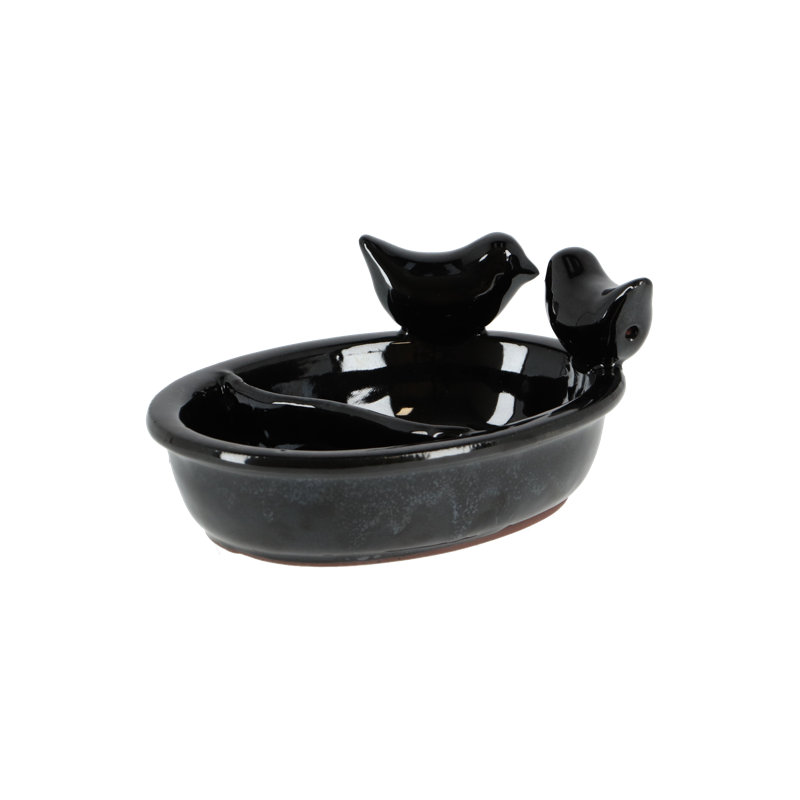 Black Ceramic Feeding and Drinking Bowl