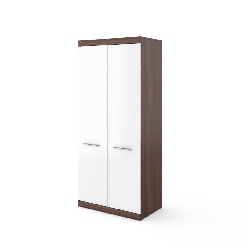 Waltia 2 Door Manufactured Wood Wardrobe, Oak/White