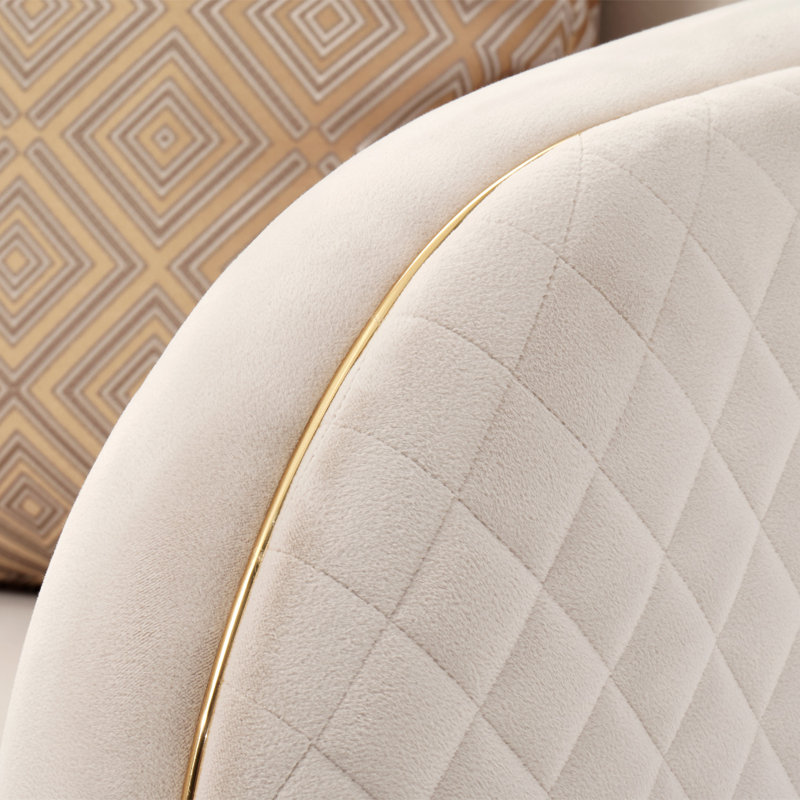 Ariana Barrel Chair, Beige Velvet