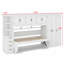 Lit escamotable multifonctionnel avec garde-robe, bureau et armoire-834933861