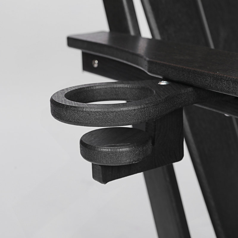 Chaise Adirondack pliante en PEHD avec porte-gobelet double, Noir