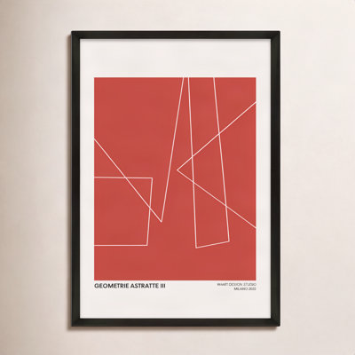 Geometric Abstraction In Red by Romina Gadler