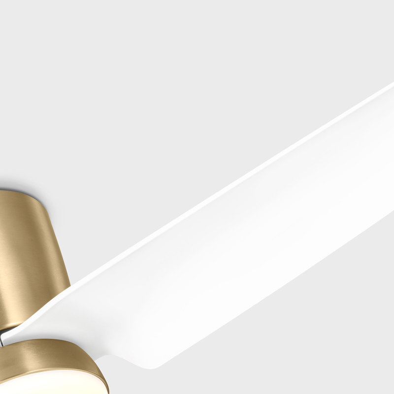 Colgin 56 Hugger LED Indoor Ceiling Fan with ABS blades and Handheld Remote, Satin Brass/Matte White