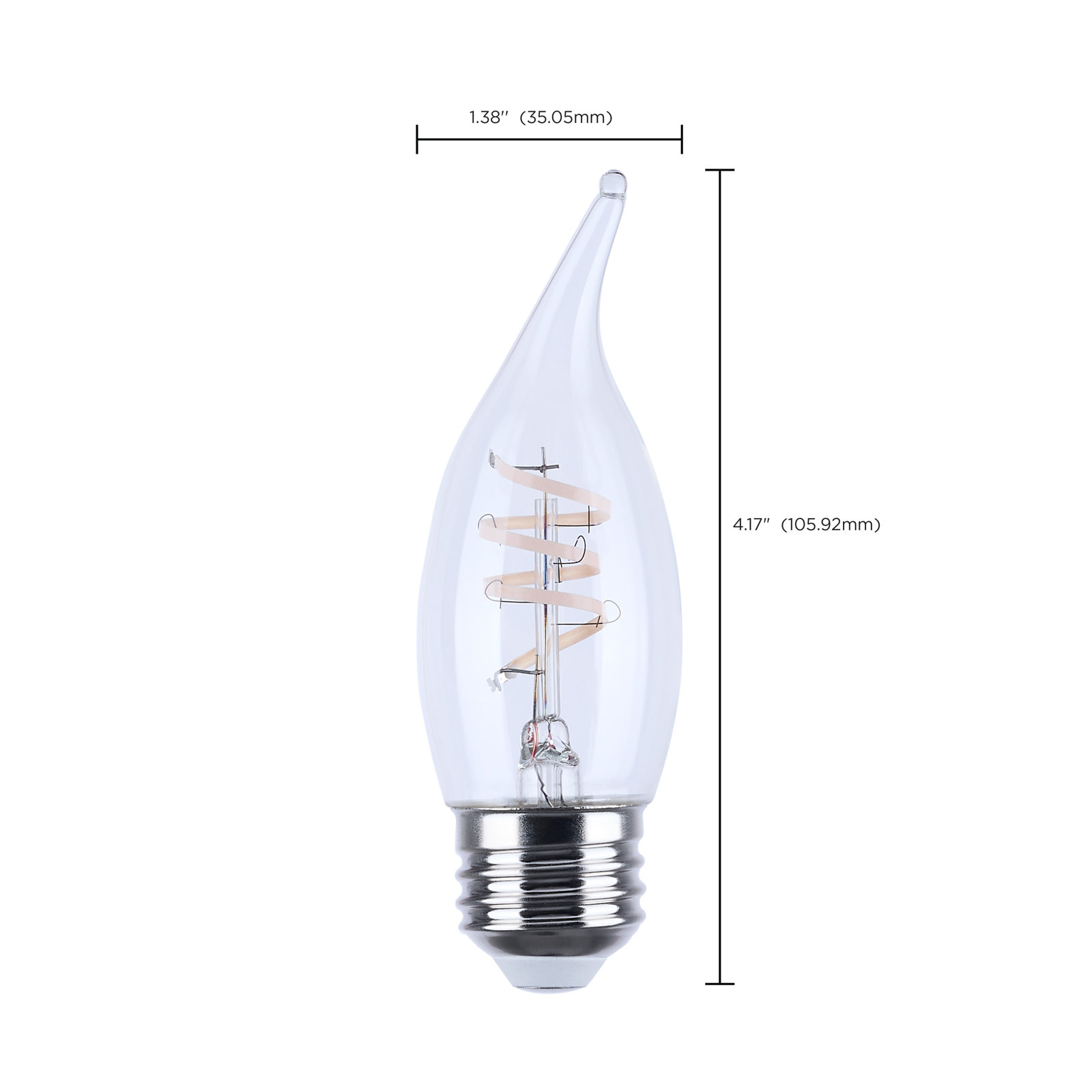 Deena 4W CA11 E26 LED Clear Bulb, 2700 Kelvins