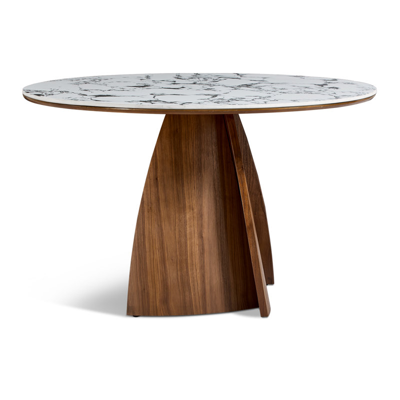 Delone Round Dining Table, White