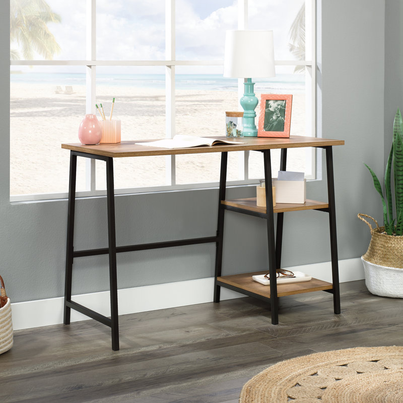 Steel Writing Desk, Sindoori Mango/Black