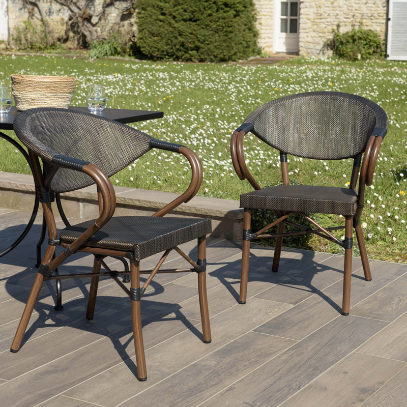 Abanoub Stacking Patio Dining Armchair