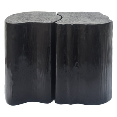 Black 21 Irregular End Table, Split Design For Indoor Outdoor Functionality, Small Space Solution, And Fiberglass Color, Settings, Made Of 85% 15% Fiberglass, Lightweight