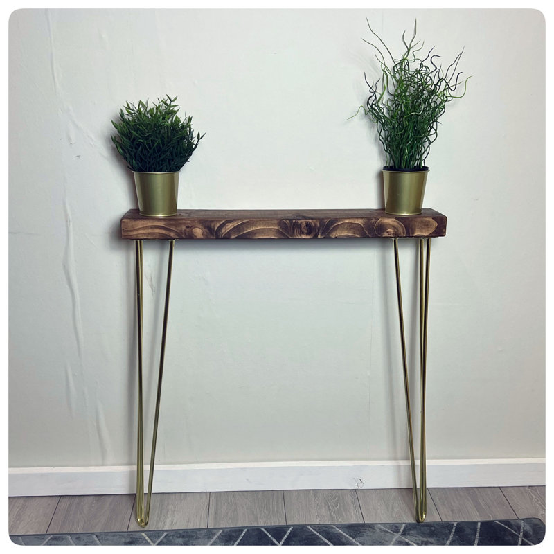 Almanor Solid Wood Top Console Table, 90cm H x 70cm W x 15cm D