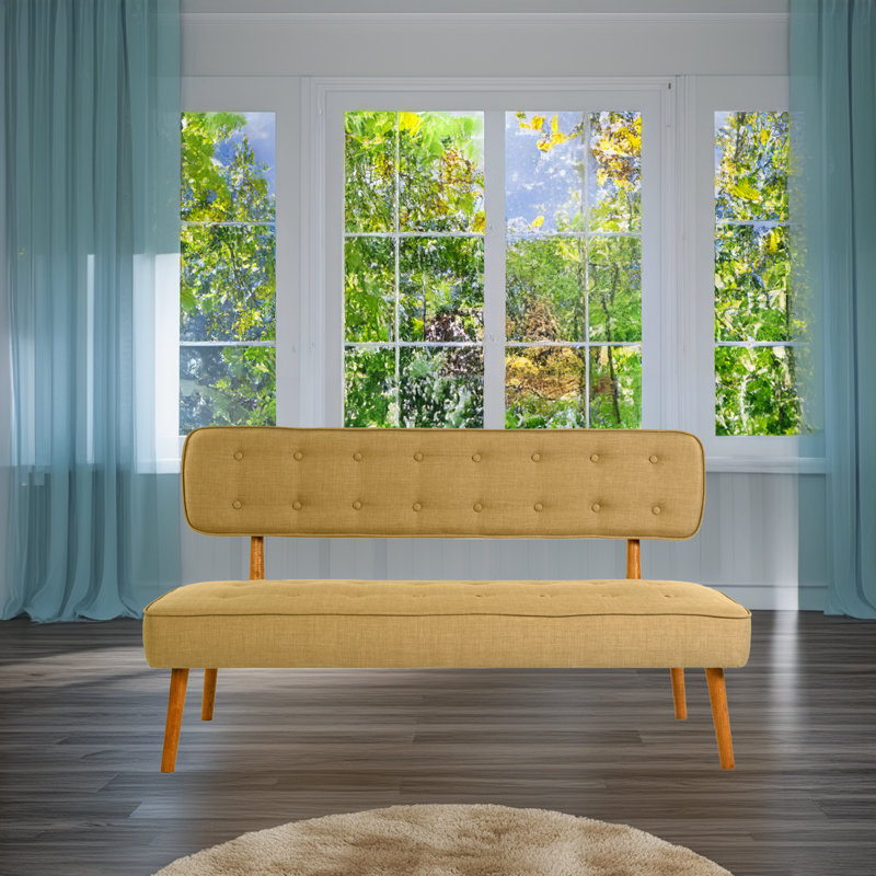 Banc rembourré en polyester, Brun laiteux
