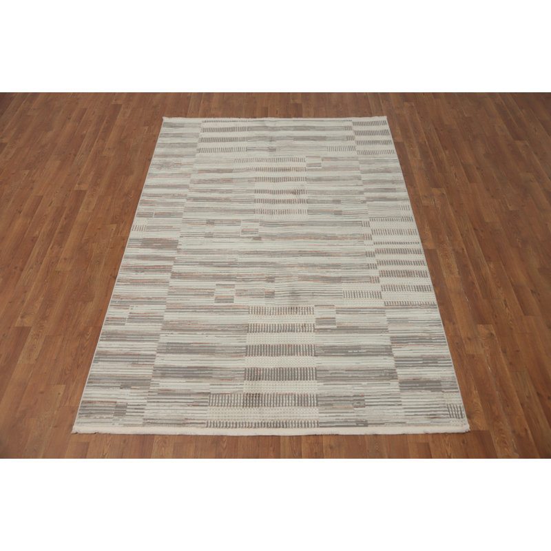 Modern Geometric Stripes Patterned Area Rug 5x7