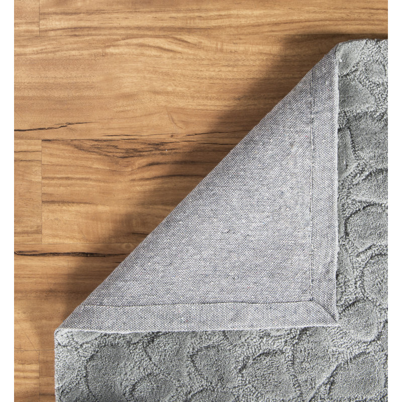 Tapis gris touffeté à la main Marisela, Rectangle 8 pi x 10 pi