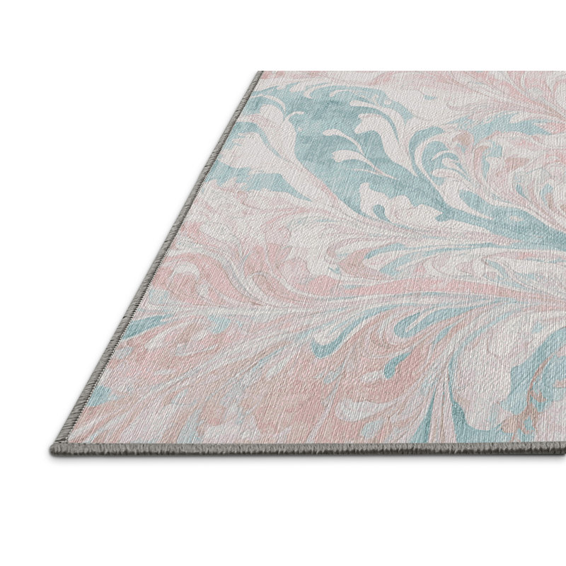 Machine Washable Gray Area Rug, Square 5'