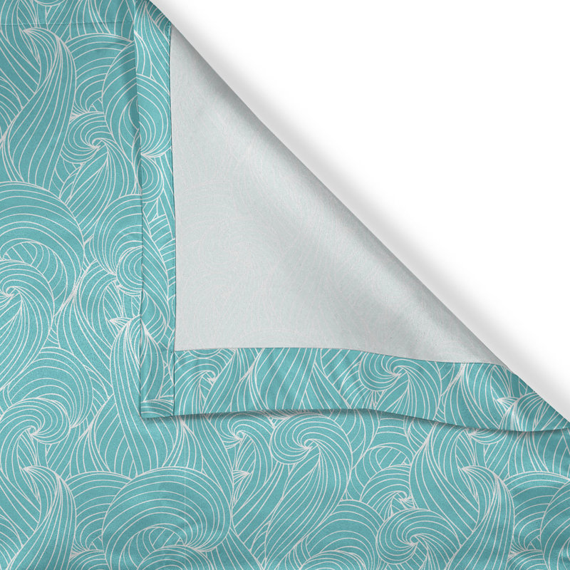 Rustic curtain, sea -inspired lines, White, Blue