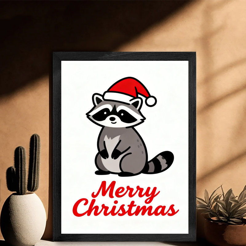 Art mural rétro noir encadré «Merry Christmas», impressions de style rétro, H 37 po x l 25 po