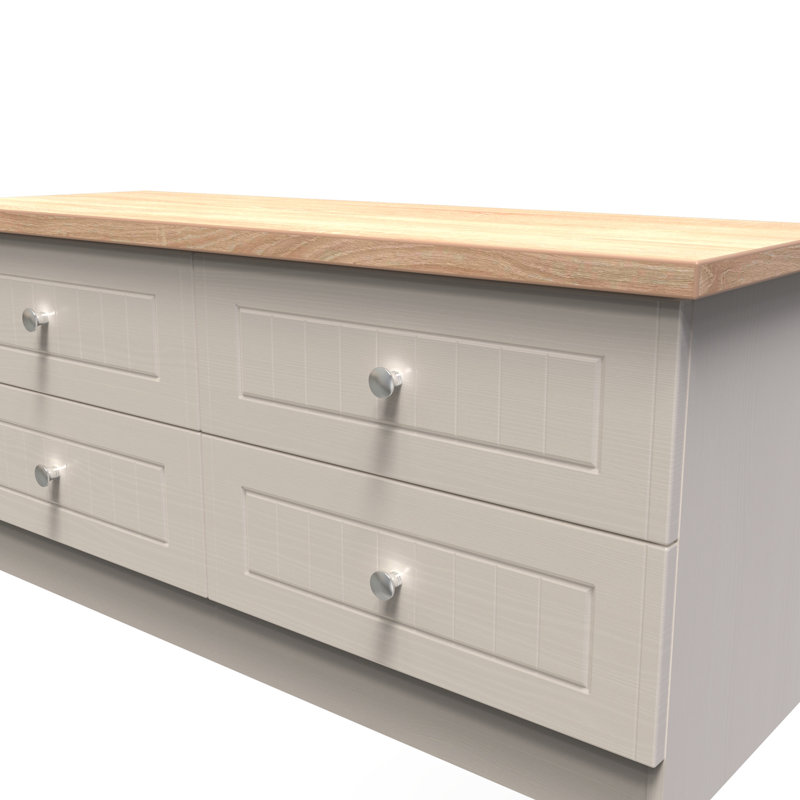 Fully Assembled Mitsuwa 4 - Drawer Chest of Drawers, Kashmir Ash/Oak