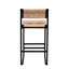 2 chaises de bar rayonnantes miel, siège tissé en corde de papier pour tabourets d'intérieurs lumineux (2 pièces), chaises. Et base en métal stable, assise confortable. Pour îlot de cuisine, comptoir. Installation facile-2132675155