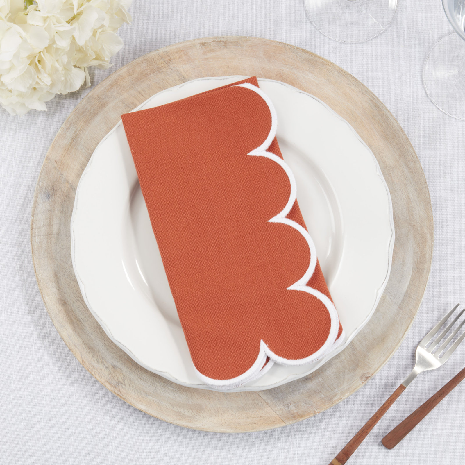 Paddock Reversible Cotton Napkin, Orange