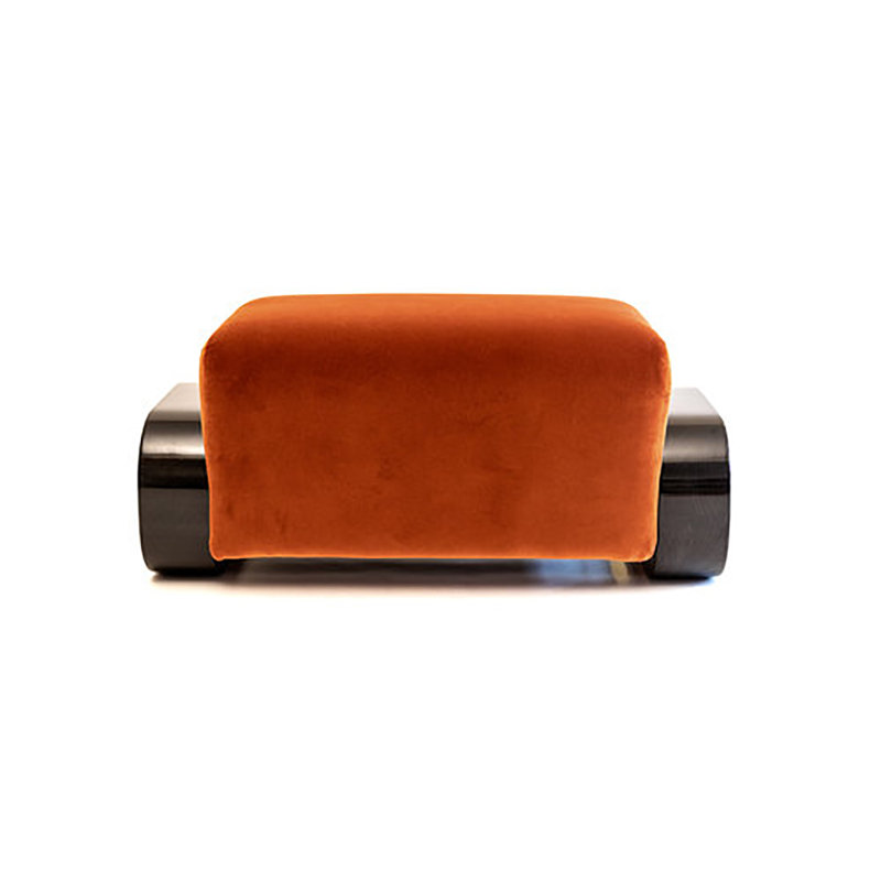Cayenne Ottoman, Terra Cotta Velvet
