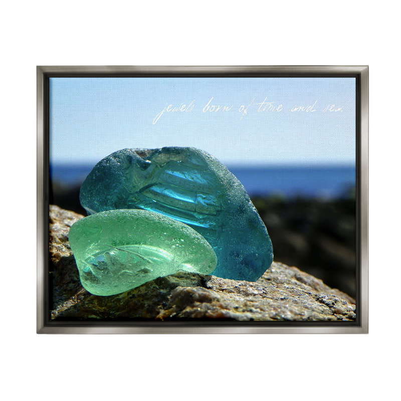 «Sea Glass Photographie Expression Floater Frame» par Graffitee Studios sur toile, Cadre flottant gris lustré