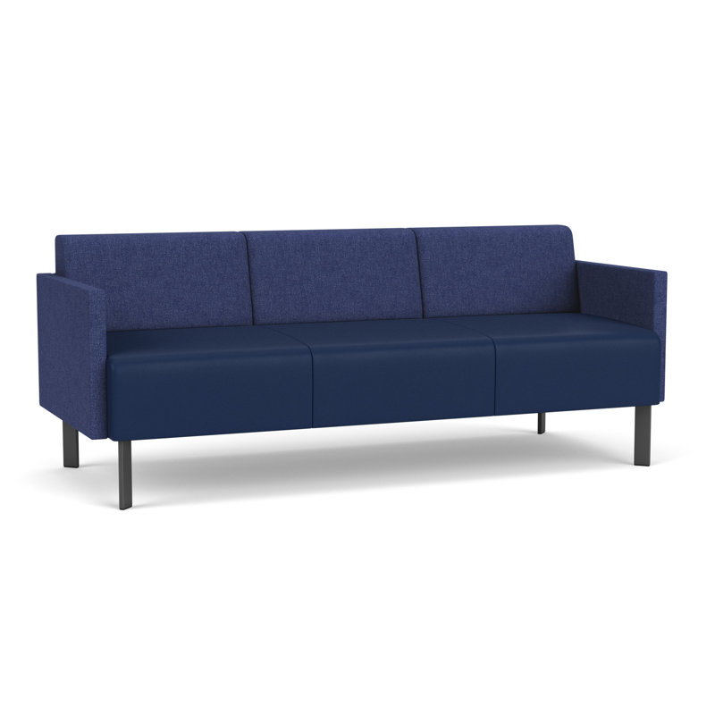 Luxe Lounge Reception Sofa, Charcoal Steel, Archetype Admiral/Modena Ink