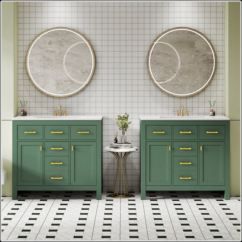 72 Inch Modern Freestanding Bathroom Vanity Set With Ceramic Sink And Ample Storage, Durable Solid Wood Frame And Sleek Design
