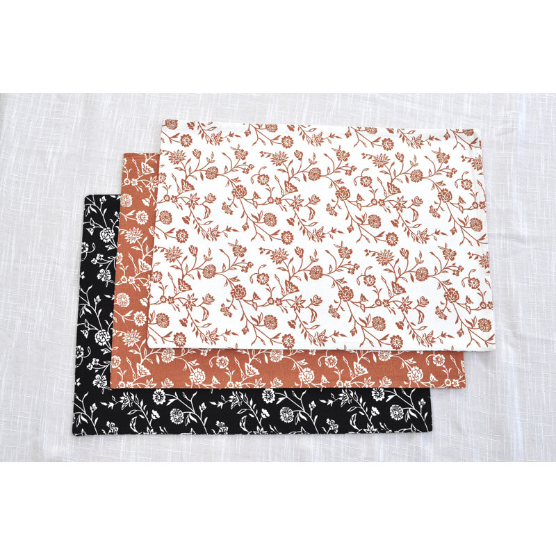 Napperons à motif floral, Noir / blanc
