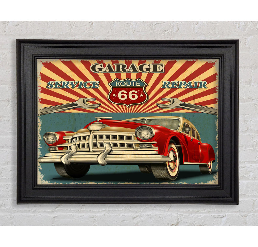 Route 66 Garage Gerahmter Druck