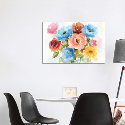 Colour Wheel Bouquet I by Nan - Wrapped Canvas Painting
