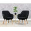Fauteuil à oreilles avec pieds en bois massif de 25,25 po Abdelrahman-1227347212