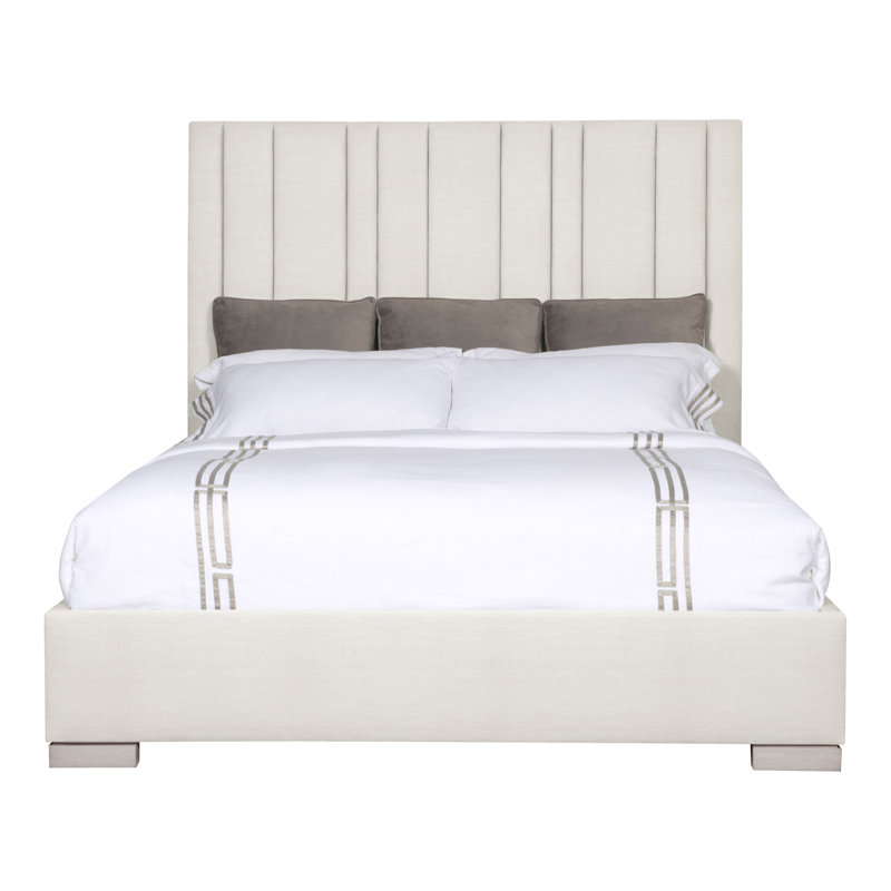Wyeth Upholstered Bed, Nadia Parchment, Dove Gray