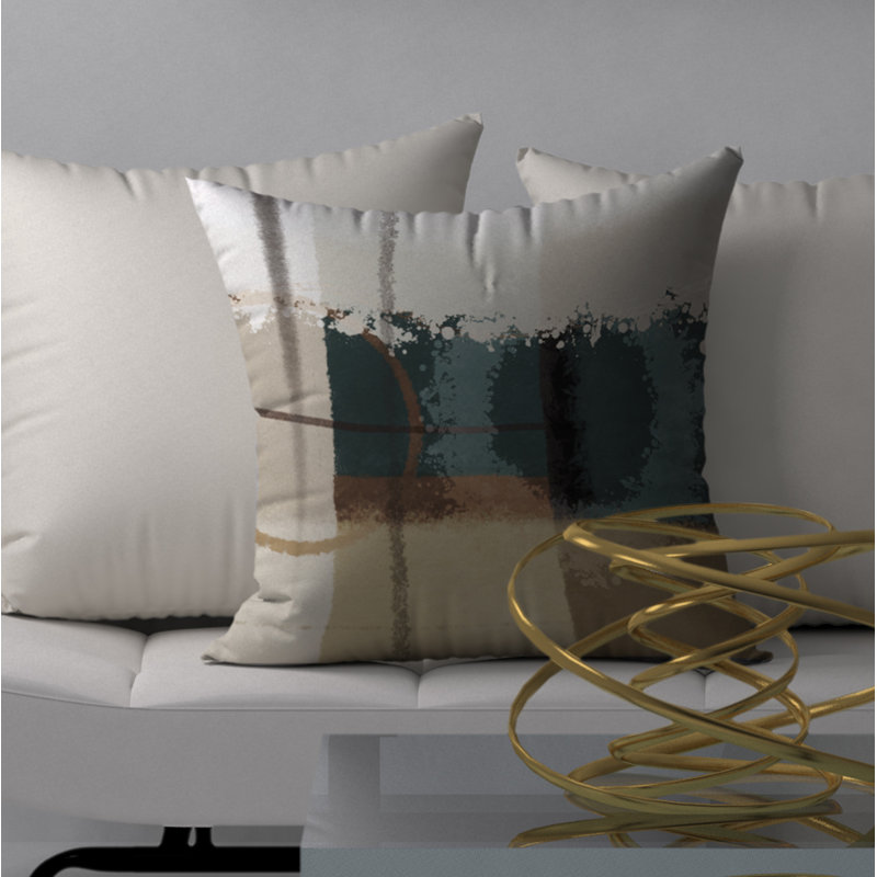 Abstract Reversible Throw Pillow, 18" x 18"