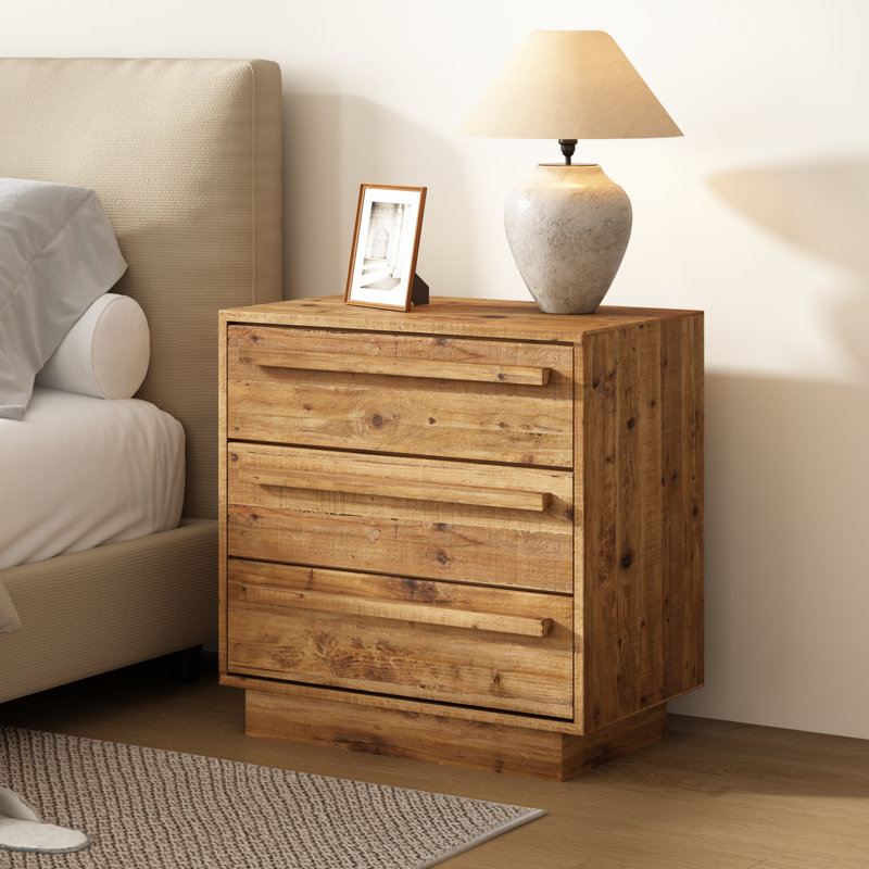 Hanifah 23.6"W Reclaimed Wood Nightstand, Set of 1