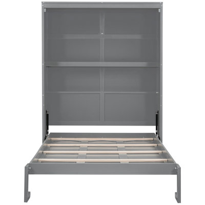 Full Size Bed Wall Bed, Gray. Transform Your Space Wonderfully. Crafted Using & Plywood. Comfortable With Supportive Mattress Slats. Max 6" Foldaway Feature Available. Assembly Required Clear