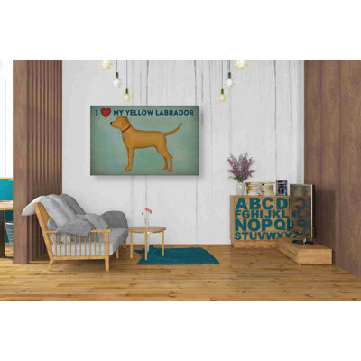 «Golden Dog Love I» par Ryan Fowler, art mural sur toile