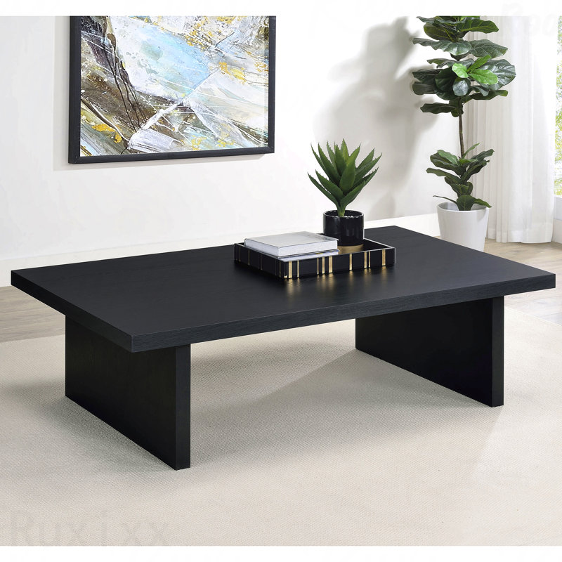 Black Rectangular Engineered Laminate Coffee Table